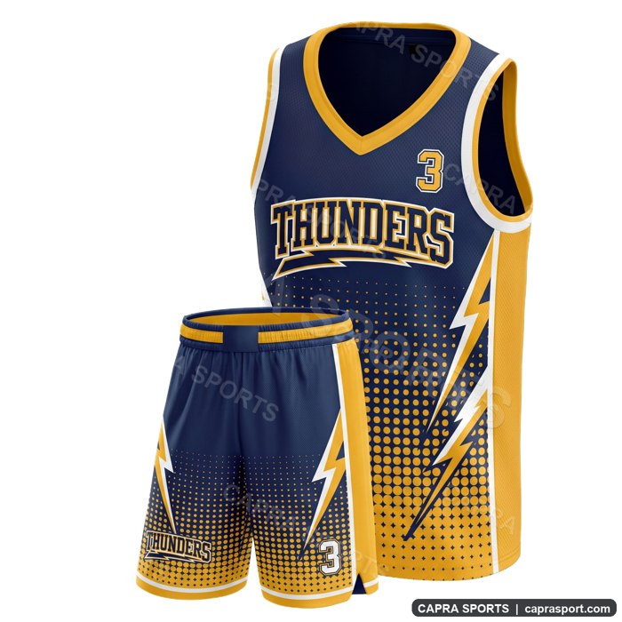 Generated basketball uniform with lightning bolts