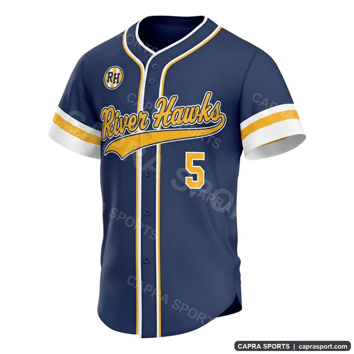Baseball jersey navy and gold